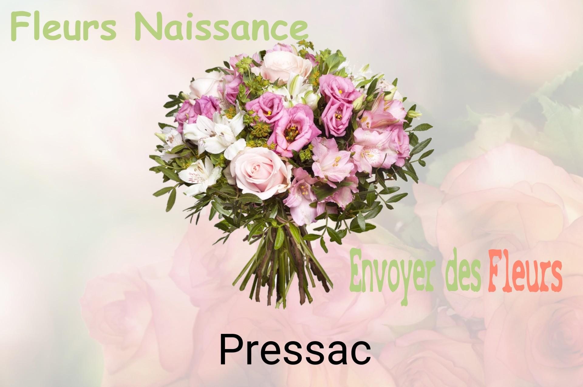 Bouquet de fleurs de naissance livré à Pressac