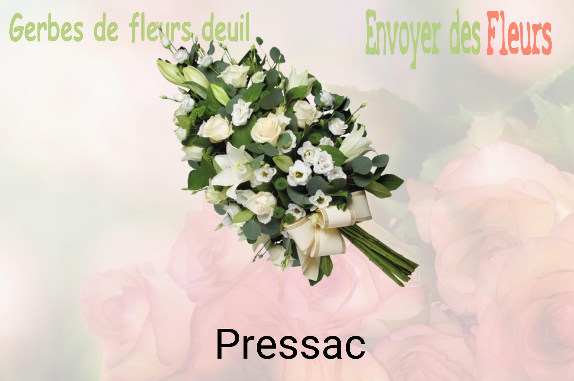 Gerbe de fleurs de deuil livrée à Pressac